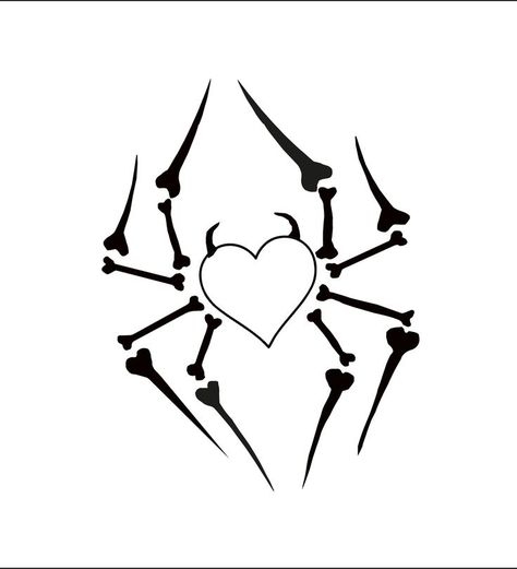 Heart Spider, Bone Drawing, Spider Drawing, Bone Tattoos, Spider Tattoo, Heart Drawing, Halloween Images, Tattoo Design Drawings, Art Drawings Simple