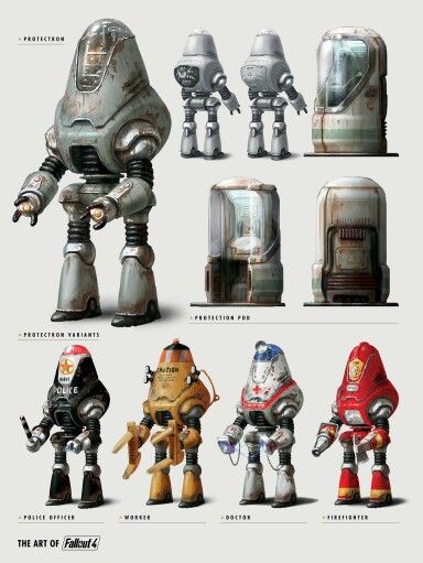 Fallout 4 protectron Fallout 4 Concept Art, Fallout Theme, Fallout Posters, Fallout Props, Fallout Rpg, Fallout Cosplay, Fallout Fan Art, Fallout Concept Art, Fallout Game