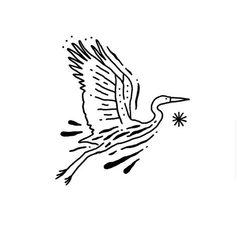 Simple Crane Drawing, Heron Tattoo Simple, Egret Tattoo, Blue Heron Tattoo, Stork Tattoo, Heron Drawing, Heron Tattoo, Fly Drawing, Artsy Tattoos