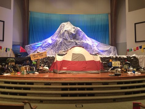 Everest VBS stage Everest Vbs 2015, Christmas Cubicle, Everest Vbs, Cubicle Decorations, Christmas Cubicle Decorations, Youth Conference, Vbs 2023, Holiday Club, Vbs Ideas