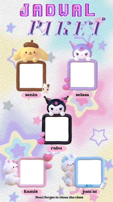 Class Schedule Template, Desain Buklet, Aesthetic Template, Hello Kitty Items, Schedule Template, Anime Stickers, Hand Art Drawing, Hand Art, Printable Stickers