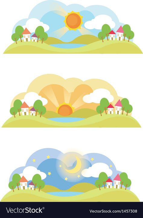 Dramatic Play Preschool, Time Icon, Kindergarden Activities, City Vector, Time Of The Day, Night Landscape, Easy Learning, Banner Printing, Dramatic Play