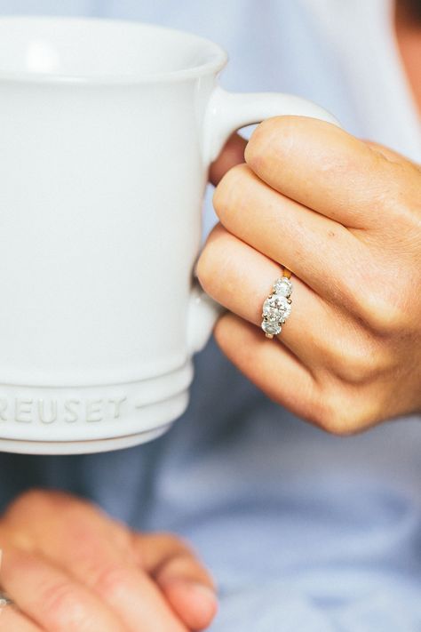 Ring Photoshoot Ideas At Home, Tea Photoshoot, It Wasn't Love, Time Photoshoot, Ring Photoshoot, Jewelry Shoot, Home Engagement, Inside Weddings, Creative Photoshoot