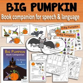 Big Pumpkin Erica Worksheets & Teaching Resources | TpT Pumpkin Book Activities, October Book Club, Speech Therapy Book Companions, Bad Case Of Stripes, Giraffes Cant Dance, Big Pumpkin, Pumpkin Books, Biggest Pumpkin, Preschool Speech