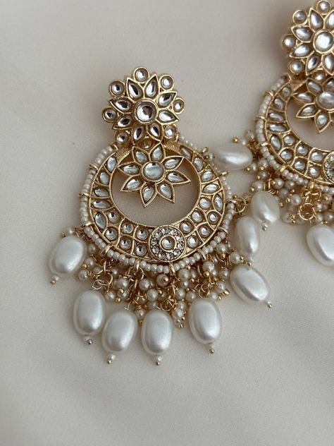 Kundan Work Statement Earringsindian Traditional Earrings/mirror Work/statement Earrings/peach Mirror Earrings/blue Mirror/indian Jewellery - Etsy Earrings With Saree, Desi Earrings, Peach Mirror, Cotton Dress Indian, Mirror Earrings, Aesthetic Jewellery, Kundan Work, Cream Earrings, Blue Mirror