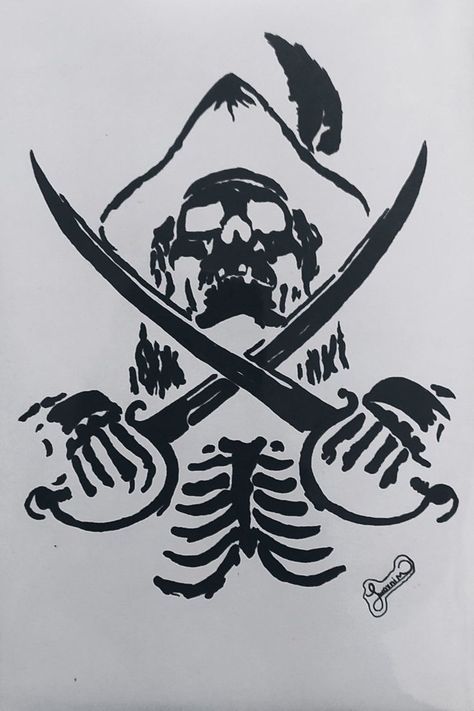 Pirates Tattoo, Pirate Drawing, Chest Tattoo Men Ideas, Pirate Tattoos, Pirate Skull Tattoos, Jamel Shabazz, Pirate Tattoo, Ship Tattoo, Dark Art Tattoo