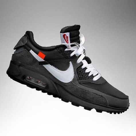 More colourways coming from Virgil? There is no getting away from the Off-White x Nike hype right now. As soon as you see the latest designs from Virgil Abloh, the internet is awash with opinions and rumoured release dates. Now the Off-White x Nike Air Max 90 ‘Black’ has surfaced once again, giving us our … Nike Air Max 90 Black, Sneakers Guide, Nike Air Max 90s, Air Max 90 Black, Mens Sport Sneakers, Day Fashion, Nike Lebron, On Sneakers, Fashion World