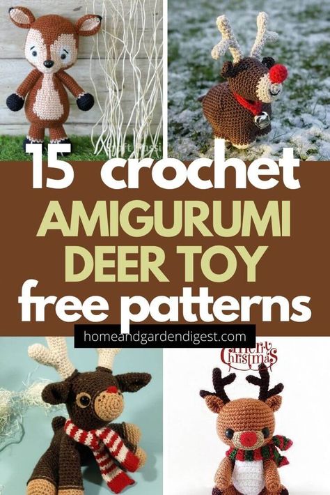 15 Best Crochet Amigurumi Deer Toy Softies Free Patterns & Instructions Crochet Deer Antlers Free Pattern, Free Crochet Deer Pattern, Deer Crochet Pattern Free, Crochet Deer Pattern Free, Types Of Deer, Crochet Deer Pattern, Deer Crochet Pattern, Crochet Moose, Deer Toy