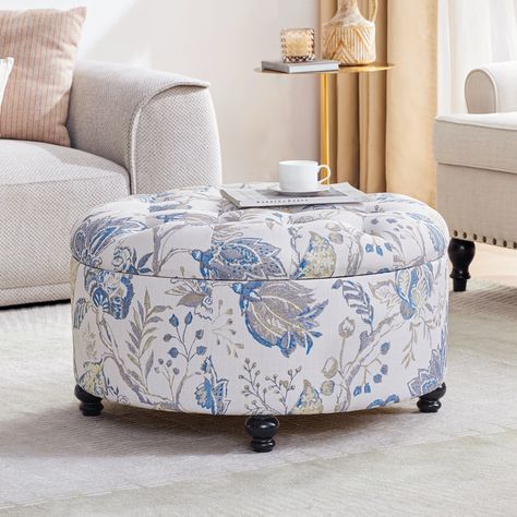 Transform your living space with our Large Round Storage Ottoman - a true embodiment of style and versatility. Blue Storage Ottoman, Square Ottoman Coffee Table, Tufted Ottoman Coffee Table, Large Round Ottoman, Large Square Ottoman, Round Tufted Ottoman, Large Storage Ottoman, Upholstered Coffee Tables, Storage Cube Ottoman