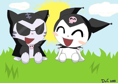 kuromi has a boyfriend. Kuromi In Love, Kuromi Boyfriend, Kuromi And Her Boyfriend, Hello Kitty Boy, Drawings For Boyfriend, Boyfriend Names, Beach Icon, Boyfriend Wallpaper, Im Falling In Love