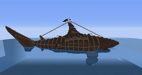 Shark Submarine Minecraft Project Minecraft Submarine, Shark Minecraft, Fantasy Shark, Shark Submarine, Minecraft Steampunk, Minecraft Statues, Minecraft Ps4, Minecraft City Buildings, Minecraft Idea