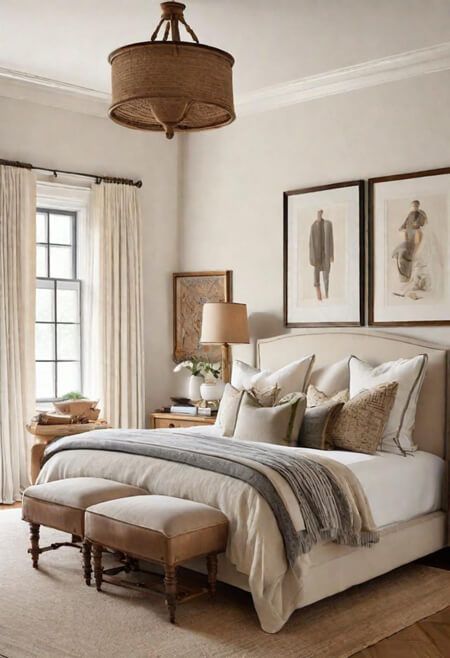 Decorating Ideas for People Who Are Afraid of Color Old Money Home Decor, Old Money Home, Cream Bedroom Ideas, Warm Home Aesthetic, Monochromatic Interior, Cream Bedrooms, Chic Office Decor, Thrift Store Upcycle, Moody Vintage