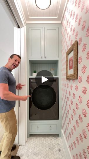 452K views · 26K reactions | What do you think of the finished laundry built-in with beautiful @lgusa WashCombo!? #LGPartner Check out my IG story highlight for all the details on how the build came together and then head to LG.com to shop for the WashCombo All-in-One Washer/Dryer! #ad | Philip Bradford |  Dr. DIY | philip_or_flop · Original audio Washer Dryer All In One, Washer And Dryer Built In, Washer And Dryer On Opposite Walls, Outside Washer And Dryer Ideas, Built In Washer And Dryer Cabinet, Washer And Dryer In Kitchen, All In One Washer Dryer, Utility Sheds, Primary Bathroom