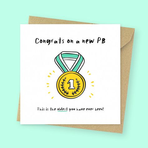 Personal best funny Birthday card // first medal card for her, for him, for brother, for sister, for son, for daughter, for friend Best Friend 3, Rude Birthday Cards, 30th Birthday Cards, Sister Birthday Card, Funny Birthday Card, Birthday Cards For Friends, Birthday Card Printable, Personalized Birthday Cards, Brother In Law