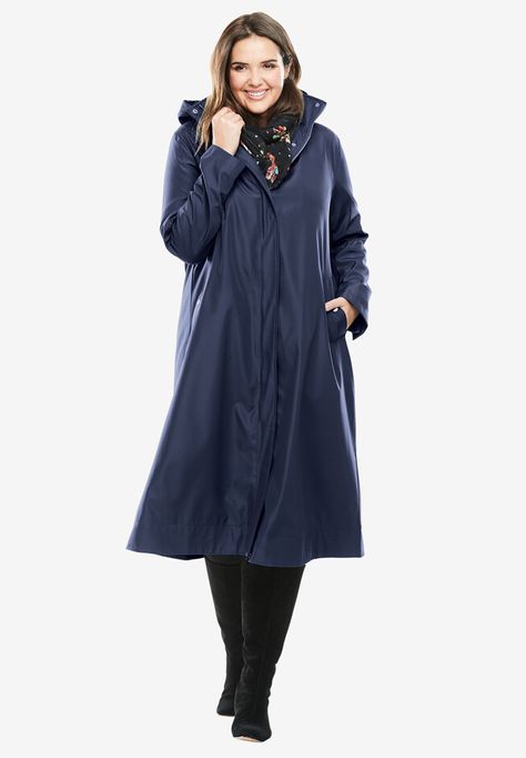 Water repellent long raincoat Long Raincoat, Water Control, Long Rain Coat, Rain Jacket Women, Plus Size Winter, Classic Trench Coat, Plus Size Outerwear, Plus Size Coats, Raincoats For Women