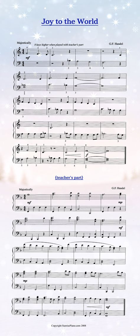 Simple Piano, Christmas Piano Sheet Music, Beginner Piano Music, Christmas Piano, Hymns Lyrics, Free Piano, Piano Teaching, Piano Teacher, Easy Piano