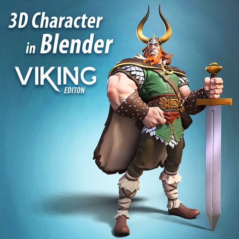 ArtStation - 3D Character in Blender - Viking edition course Blender Stylized, A Video, Video Game, Vikings, 3d Printing, The One, Art Design