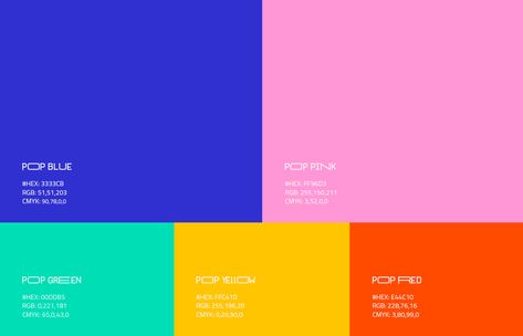 Pop Habitat — Identity on Behance Gen X Color Palette, Pop Up Color Palette, Concert Color Palette, Color Pop Palette, Color Palettes Branding, 5 Colour Palette, Colourful Colour Palette, Color Palette 5 Colors, Branding Design Color Palette