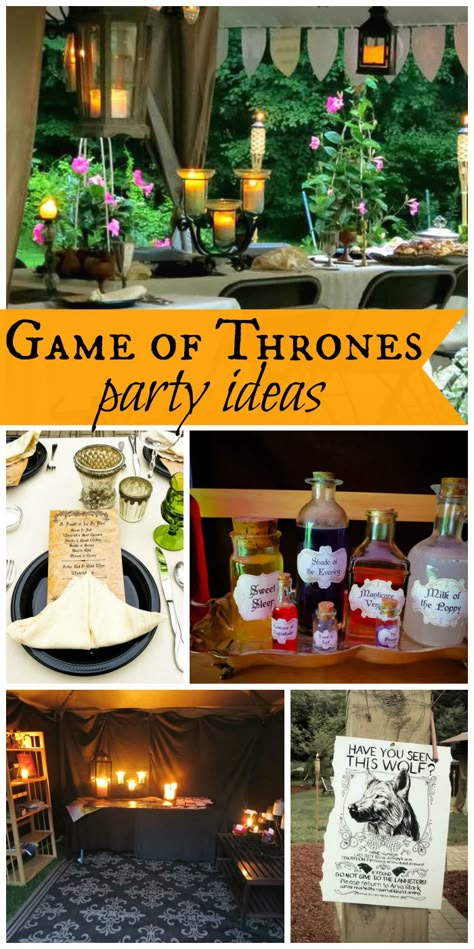 An epic Game of Thrones Nameday Celebration for two birthdays with amazing party decorations! See more party ideas at CatchMyParty.com! 18tg Birthday, Pigeon Pie, Game Of Thrones Food, Game Of Thrones Halloween, Game Of Thrones Birthday, Game Of Thrones Premiere, Game Of Thrones Theme, Geek Party, Game Of Thrones Party