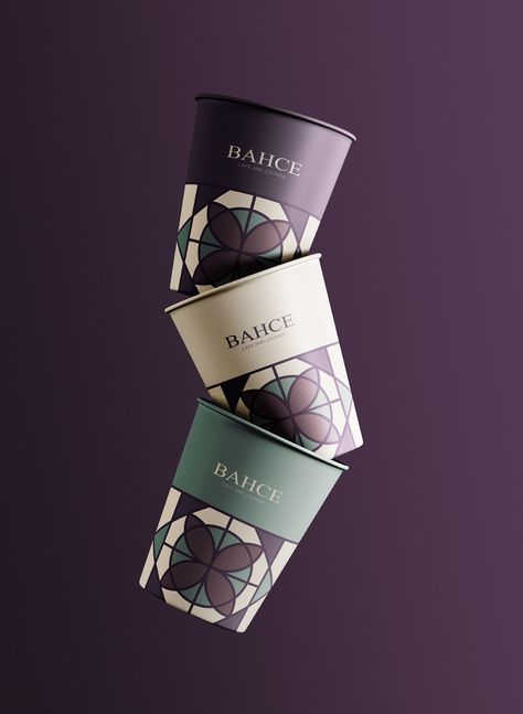 BAHCE Cafe l Lounge on Behance Cafe Cups Design, Cafe Cup Design, Luxury Cafe, Paper Cup Design, Coffee Shop Branding, Types Of Coffee, Cafe Branding, Paper Coffee Cup, Coffee Cup Design