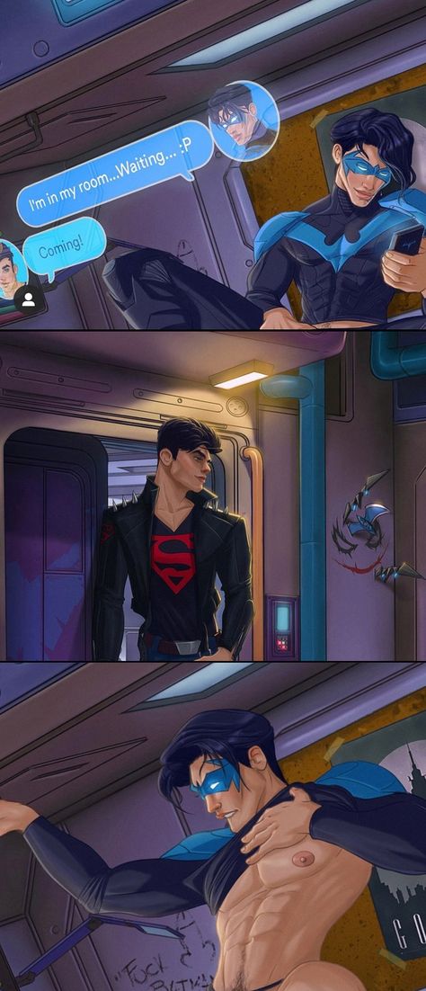 Nightwing X Superboy, Dc Nightwing, Queer Art, Introverted, Nightwing, Cool Art, Comics, Drawings, Art