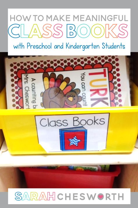 Class books are great for teaching many concepts including colors, shapes and more! Are you wondering how to make class books with your students? This post has tips for making class books meaningful in the preschool and kindergarten classroom! Class Made Books Preschool, Teacher Made Books Preschool, Preschool Class Library, Kindergarten Class Books To Make, Preschool Classroom Books To Make, Prek Class Books, Preschool Class Books To Make, Preschool Classbooks, Preschool Class Book Ideas