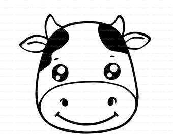 Cow Face Drawing, Cartoon Cow Face, Cow Cartoon Images, Animal Masks For Kids, Animal Outline, Record Painting, Easy Animal Drawings, Easy Animals, Cow Face