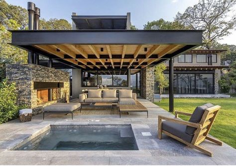 Modern Backyard Design, Veranda Design, Pergola Design, Backyard Pavilion, Casa Exterior, Modern Backyard, Pergola Patio, Design Exterior, Porch Design