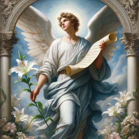 Arch Angel Gabriel, Gabriel Angel, Angel Gabriel, William Adolphe Bouguereau, Jesus Christ Artwork, Archangel Gabriel, Mythology Tattoos, San Gabriel, Angel And Devil