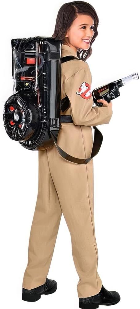 CLASSIC DESIGN: Slip into this classic brown Ghostbusters jumpsuit and feel like a real-life hero! Our polyester costume perfectly recreates the iconic look, complete with an inflatable proton pack, phaser, and four interchangeable badges, making it a must-have for die-hard fans and cosplayers alike. Ghostbusters Jumpsuit, Ghostbuster Costume, Ghostbusters Halloween, Ghostbusters Proton Pack, Ghostbusters Costume, Proton Pack, Family Costumes, Cosplay Halloween, Girls Show