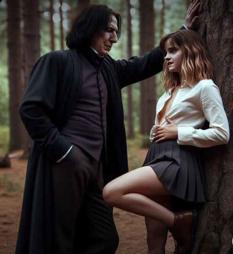 Hermione And Severus, Sus Drawing, Harry Potter Personajes, Hot Harry Potter, Hermione Granger Art, Severus Snape Hermione Granger, Hermione Granger Fanart, Hermione Fan Art, Snape And Hermione