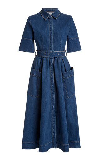 Shirt Dress Outfit, Denim Skirt Outfits, Denim Maxi Dress, Denim Midi Dress, Denim Maxi, Linen Mini Dress, Denim Shirt Dress, Fashion Design Clothes, 가을 패션