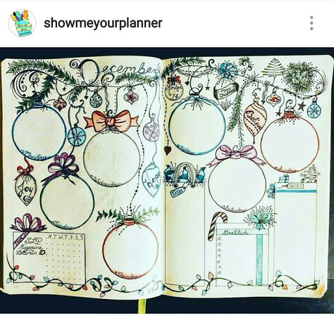 Semaine en décembre, Bullet Journal Christmas Bullet Journal, Bullet Journal Layout Ideas, Journal Layout Ideas, Bullet Journal Christmas, December Bullet Journal, Gift Tracker, Bullet Journal Set Up, Sketch Note, Bullet Planner