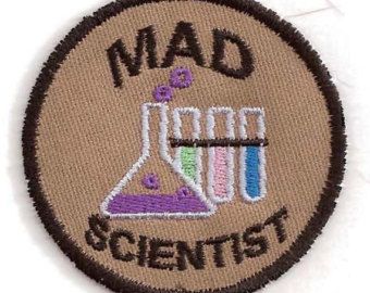 Mad Scientist Geek Merit Badge Patch Badges Aesthetic, Girl Scout Badges, Scout Badges, Merit Badge, Welcome To Night Vale, Morale Patch, Cool Patches, Bruce Banner, The Embrace