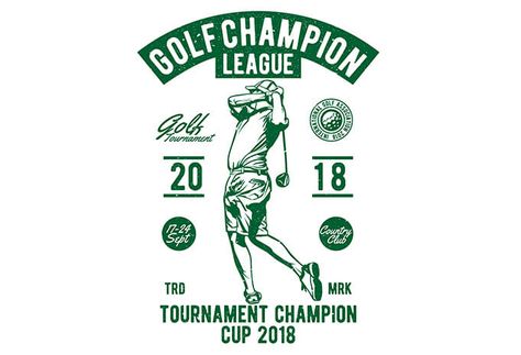 Golf Champion League T shirt Design Champions League Poster, Golf Logo Design, Champion League, Golf Poster, Vintage Logos, Cake Logo Design, Golf Logo, Logo Design Set, Coffee Shop Logo