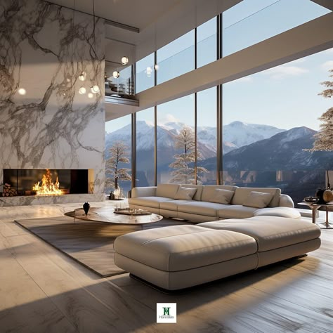 Living Room Expensive, Wealthy House, Fireplace Cladding, Dark Home Aesthetic, Modern Luxury Home, Luxurious Living Room, Luxury Mansions Interior, Building House Plans Designs, Dark Home