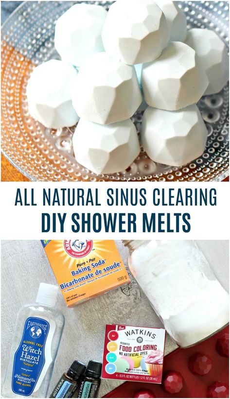 All Natural Sinus Clearing Shower Melts Diy Shower Melts, Sinus Clearing, Shower Steamers Diy, Shower Melts, Cold Or Allergies, Diy Essentials, Diy Shower, Shower Oil, Shower Steamers