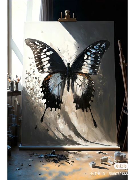 Diy Canvas Painting Ideas, Surreal Art Painting, Diy Canvas Painting, Acrylic Painting Ideas For Beginners, Easy Acrylic Painting Ideas, Christmas Easy, Gold Art Painting, Sky Art Painting, Butterfly Art Painting