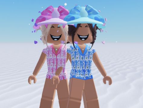 Preppy Matching Roblox Avatars, Preppy Roblox Pics, Bff Roblox Outfits, Roblox Best Friends, Matching Roblox Avatars For Best Friends, Cute Matching Roblox Avatars, Preppy Roblox Avatars, Roblox Bff Profile Pictures, Pfp Outfit