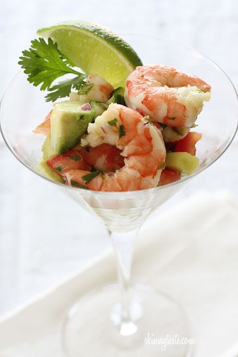 Shrimp cocktail is fine, but when I want something special, I like to have my zesty lime shrimp ceviche style! Ceviche Cocktail, Mexican Shrimp Cocktail Recipe, Shrimp Cocktail Recipe, Mexican Shrimp Cocktail, Cocktail Shrimp Recipes, Mexican Shrimp, Shrimp Appetizers, Shrimp Ceviche, Lime Shrimp