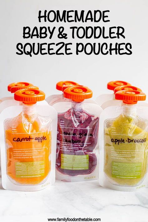 Toddler Food Pouch Recipes, Squeeze Pouch Recipes, Baby Food Pouches, Diy Baby Food, Baby Food Pouch Recipes, Baby Fruit, Healthy Baby Food, Baby Puree, Baby Snacks