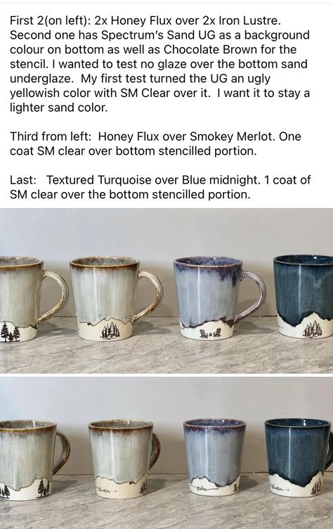 Spectrum Glacier Glaze, Watercolor Glaze Ceramics, Amaco Glaze Combos, Spectrum Glaze Combinations, Oatmeal Glaze Combinations, Amaco Glaze Combinations, Garden Stacks, Spectrum Glazes, Glaze Layering