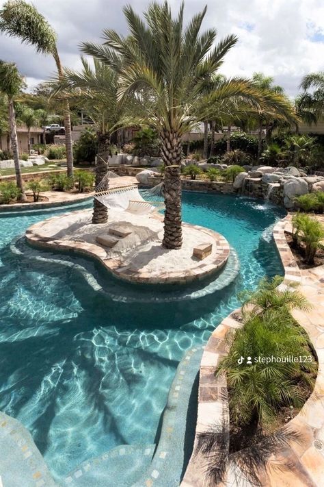 Lagoon Pool Backyard, Pools With Lazy River Backyards, Rich House, Big Pool, Lazy River Pool, Roblox House, Pool House Designs, Big Pools, Lagoon Pool