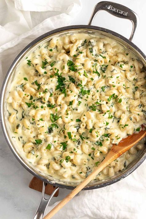 Creamy Spinach Pasta, Spinach Mac And Cheese, Mac And Cheese Sauce, Homemade Mac And Cheese Recipe, Pasta Homemade, Homemade Mac And Cheese, Pizza Dinner, Spinach Pasta, Creamy Spinach