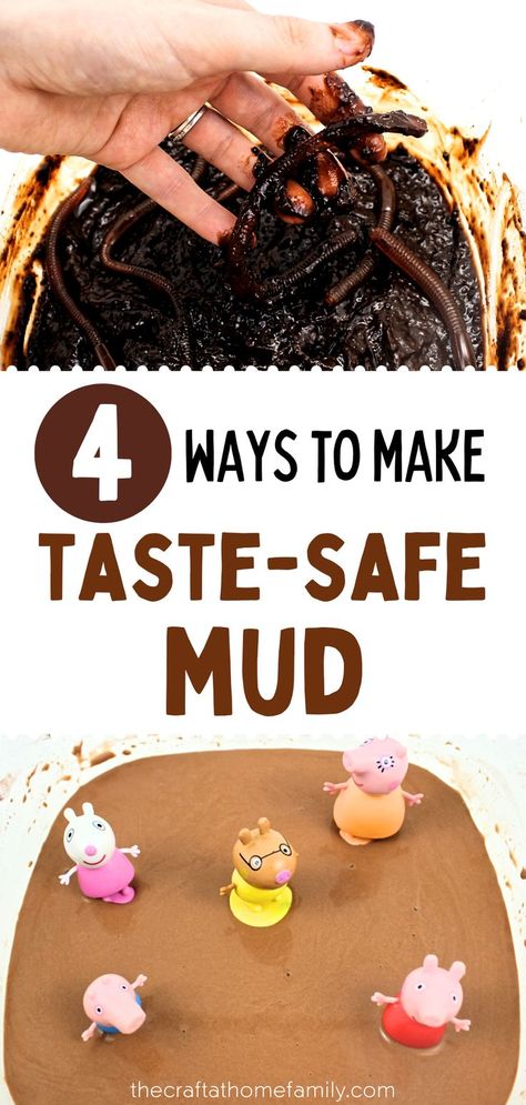 Edible Dirt, Mud Recipe, Pig In Mud, Easy Toddler Crafts, Toddler Breakfast, Diy Edible, Play Activity, Baby Sensory Play, Sensory Activities Toddlers