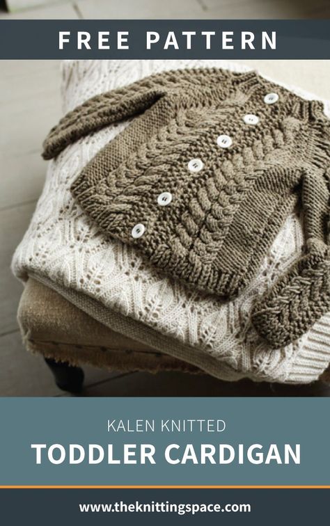 Kalen Knitted Toddler Cardigan [FREE Knitting Pattern] Aran Knitting Patterns Free Children, Toddler Knitting Patterns Free, Knitted Cables, Free Baby Knitting Patterns, Free Childrens Knitting Patterns, Free Aran Knitting Patterns, Cable Cardigan Knitting Patterns, Baby Boy Knitting Patterns Free, Fall Knitting Patterns