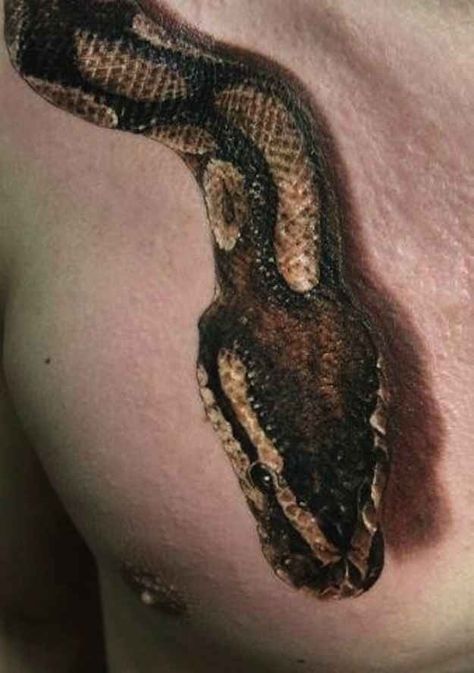 31 Incredible (And Slightly Creepy) Hyperrealistic Tattoos - BuzzFeed Mobile Rattlesnake Tattoo, Best 3d Tattoos, Tattoo Snake, Hyper Realistic Tattoo, Serpent Tattoo, Snake Tattoo Design, Geniale Tattoos, 3d Tattoos, 3d Tattoo