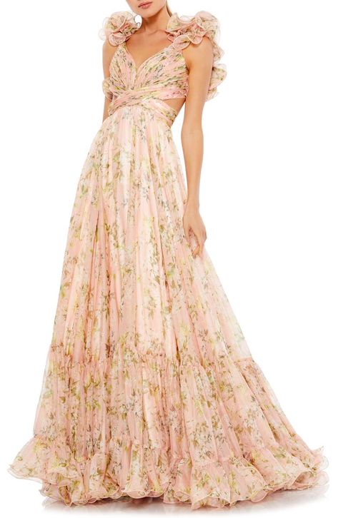 Parade Dress, Mac Duggal Dress, Chiffon Evening Dresses, Floral Gown, Chiffon Fashion, Mac Duggal, Chiffon Gown, Ball Gown Dresses, Floral Chiffon