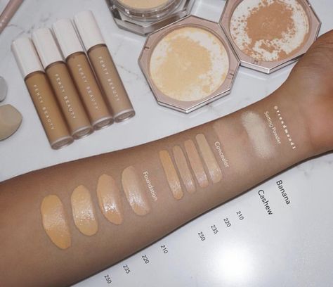 Fenty Beauty Powder, New Makeup Products, Ideas For Makeup, Fungal Acne, Foundation Swatches, Cake Face, Grey Bedroom, Makeup Guide, Blush Highlighter