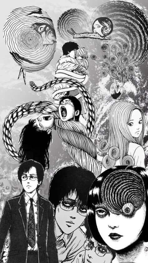 #uzumaki #junjiito #wallpaper #horror #manga #anime Junji Ito Wallpaper Desktop, Junji Ito Wallpaper, Uzumaki Wallpaper, J Horror, Tab Wallpaper, Wallpaper Horror, Uzumaki Manga, Horror Manga, Japanese Horror